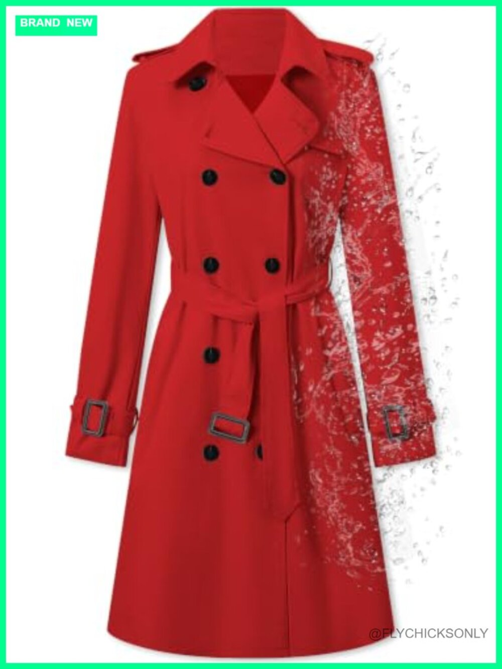 Double Breasted Water-Repellent Belted Trench Coat
